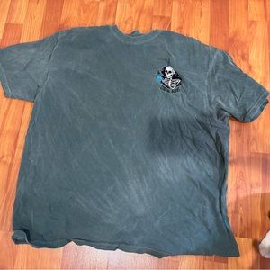 Deep Green Embroidered “Staying Alive” Shirt